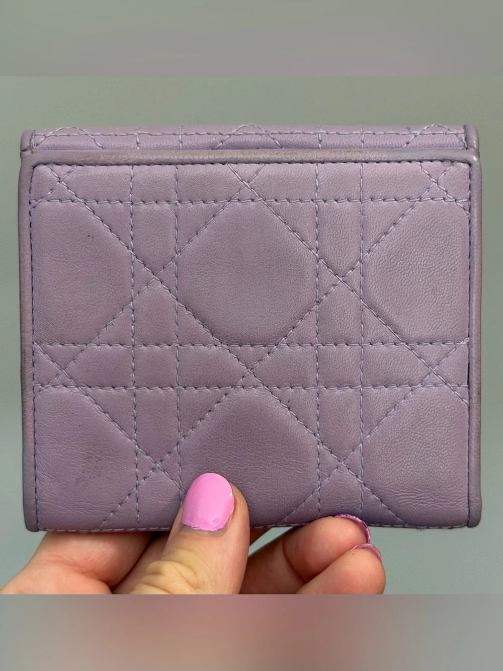 Christian Dior lilac compact wallet
